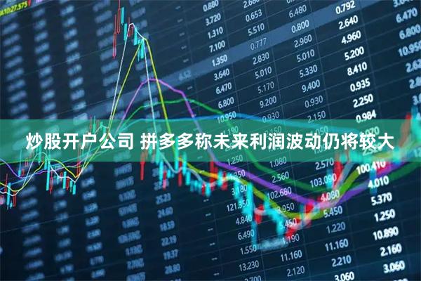 炒股开户公司 拼多多称未来利润波动仍将较大