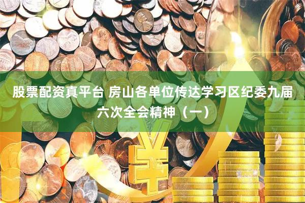 股票配资真平台 房山各单位传达学习区纪委九届六次全会精神（一）